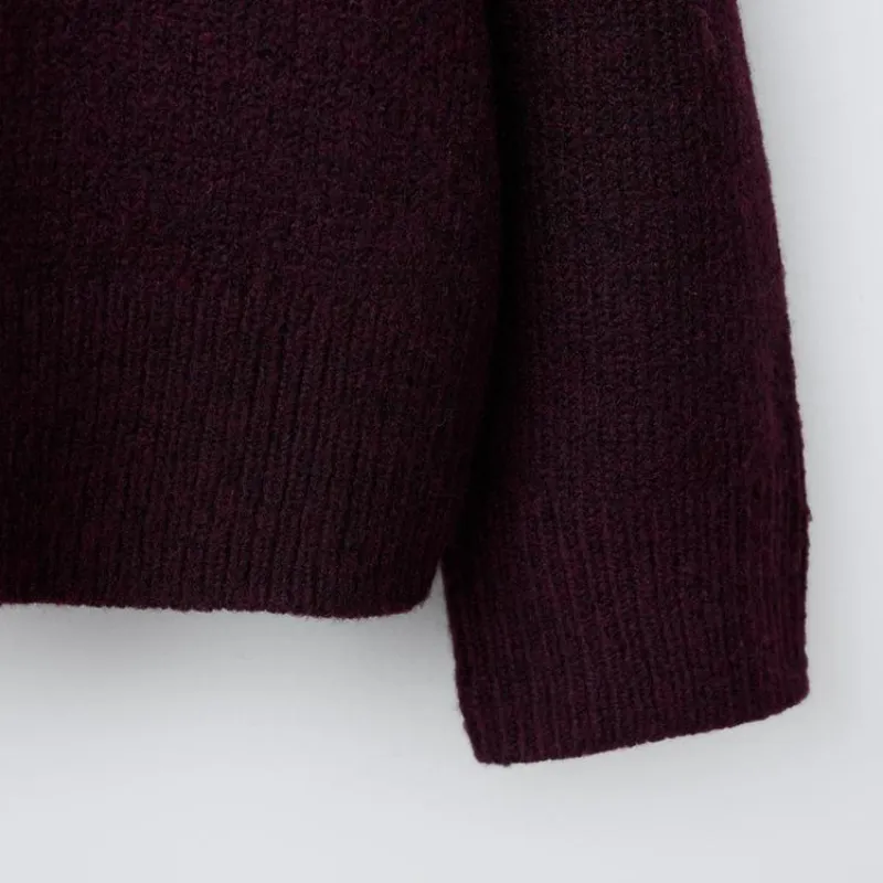 Jersey punto liso cuello vuelto