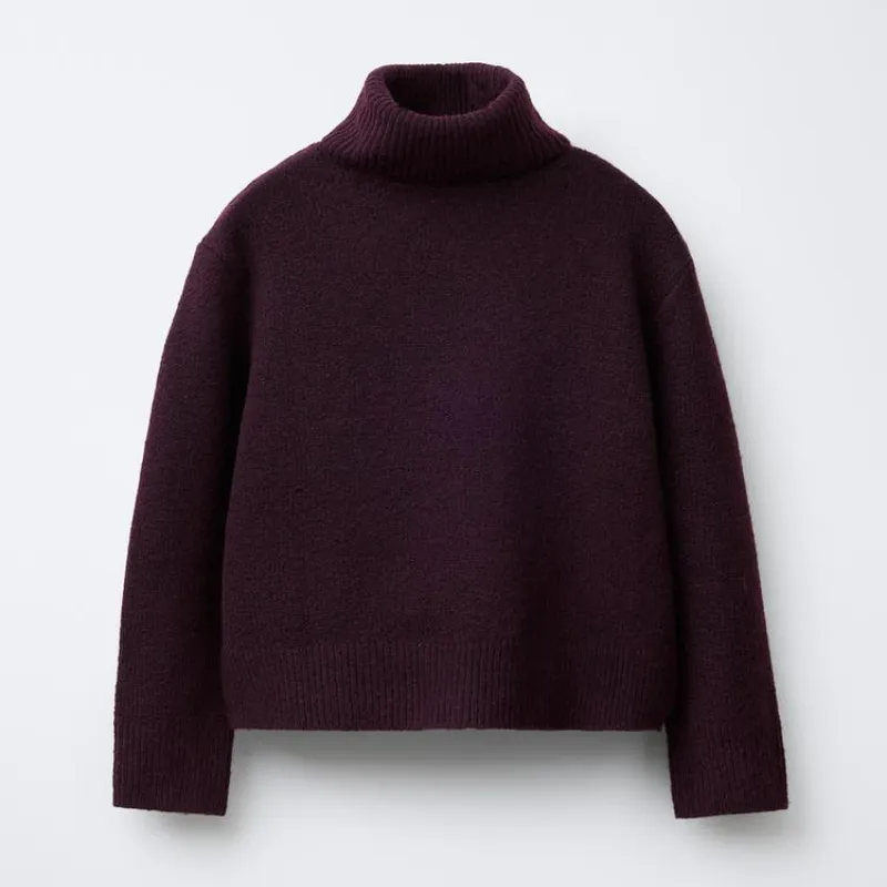 Jersey punto liso cuello vuelto