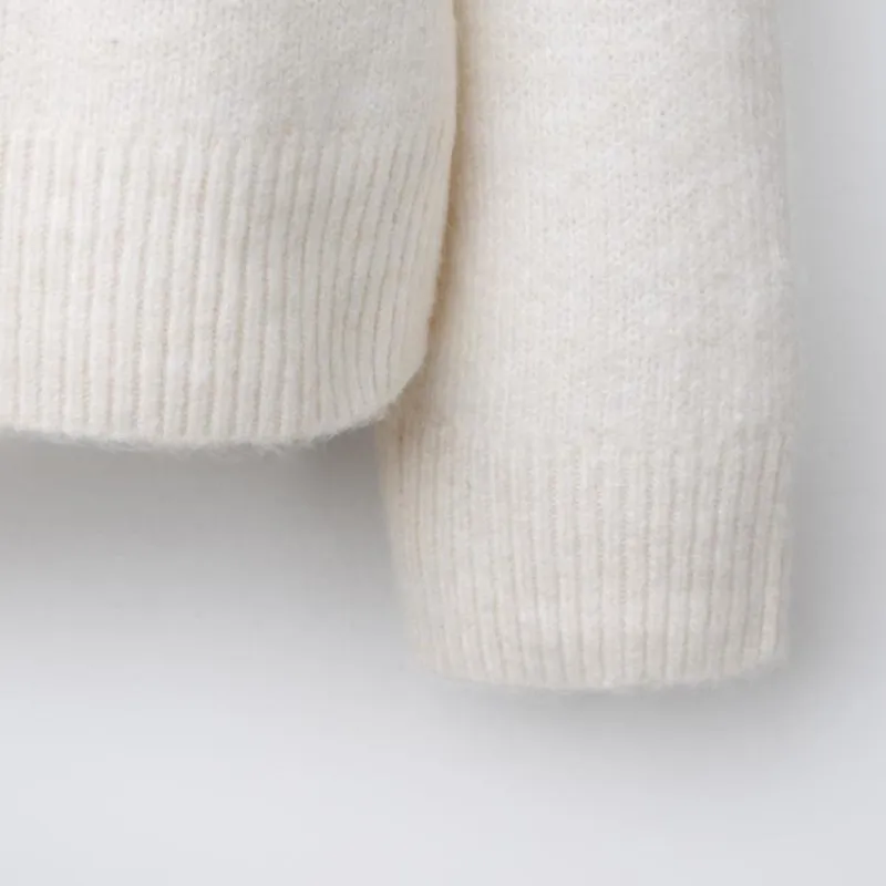 Jersey punto liso cuello vuelto