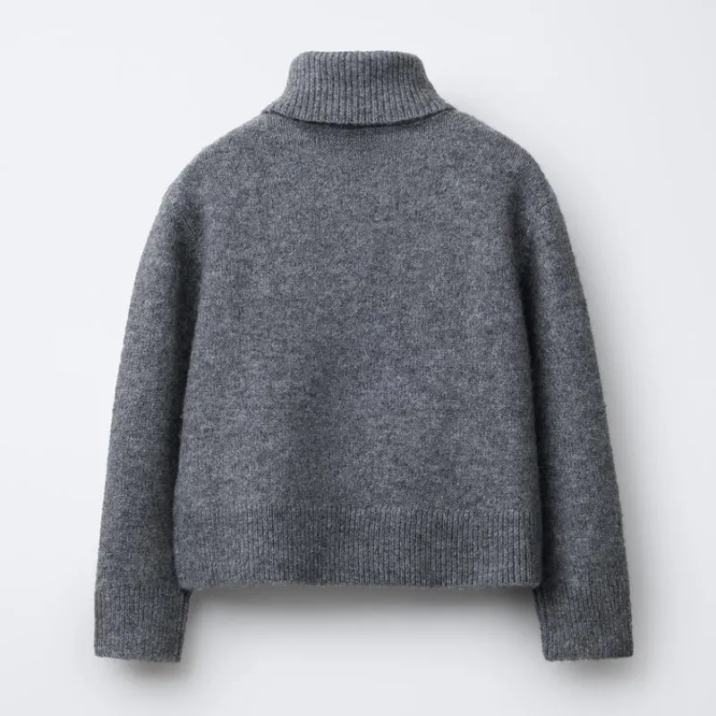 Jersey punto liso cuello vuelto