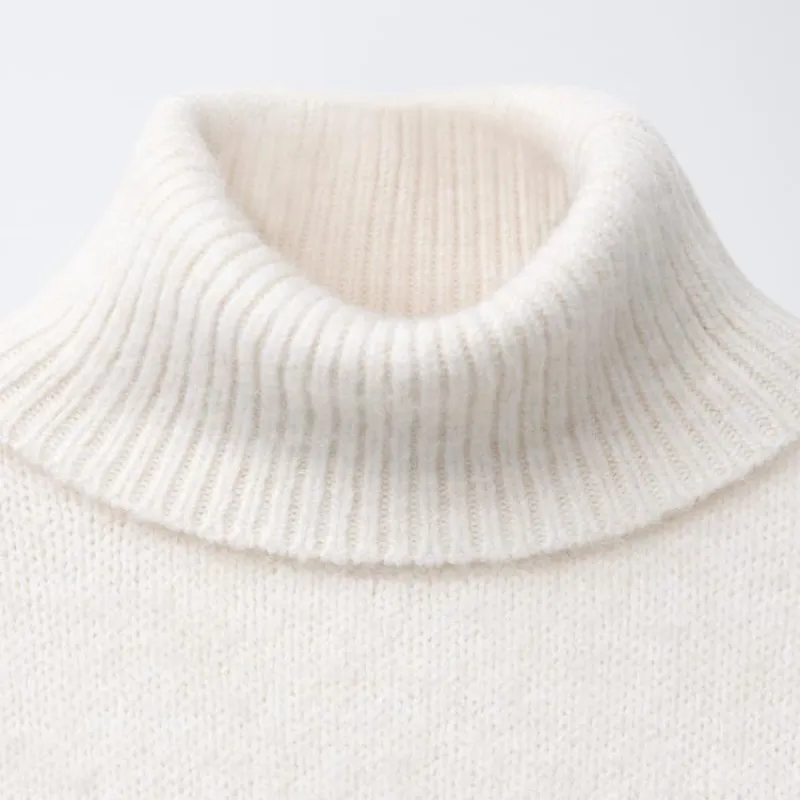 Jersey punto liso cuello vuelto