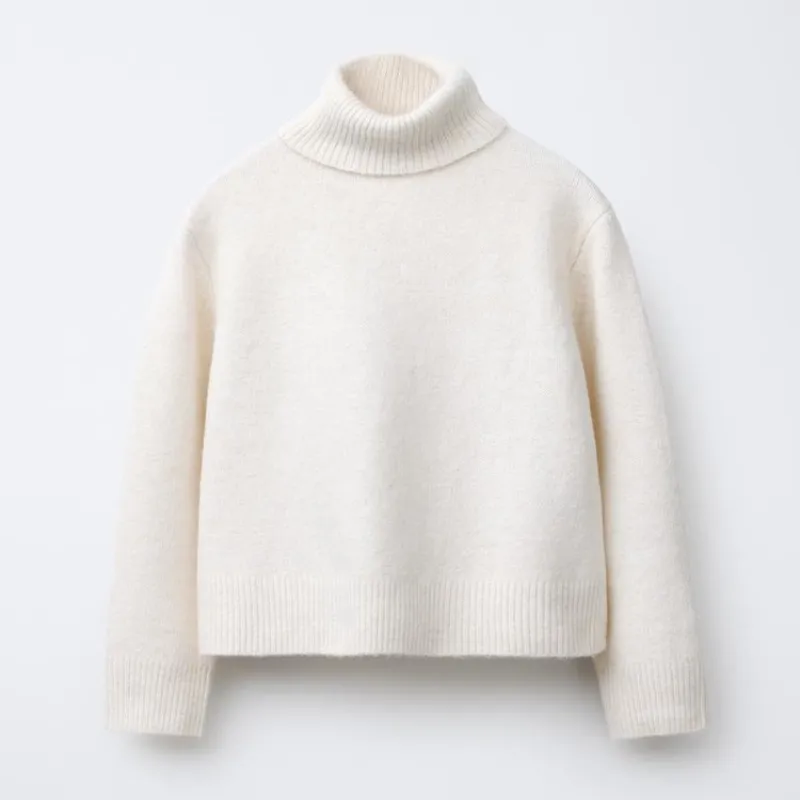 Jersey punto liso cuello vuelto