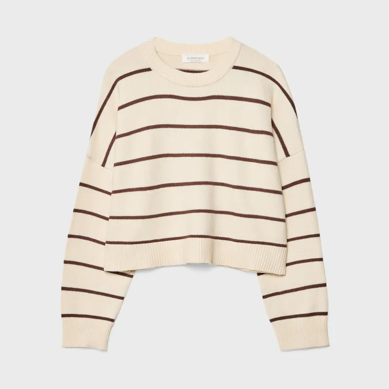 Jersey Punto Rayas Marrón 