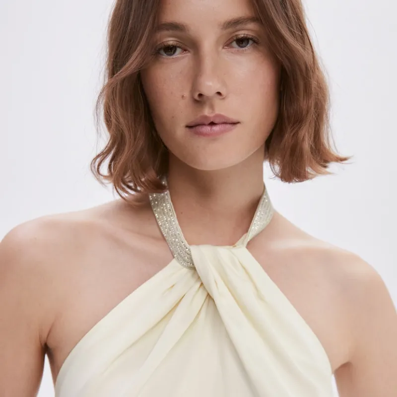 Mono halter detalle metalizado 