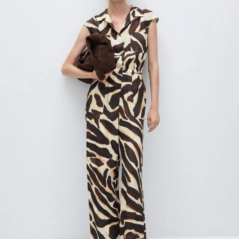 Mono pantalón bolsillos animal print