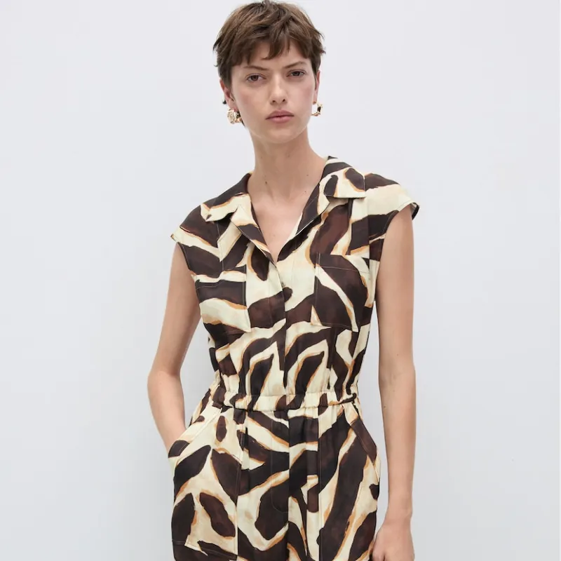 Mono pantalón bolsillos animal print