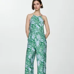 Mono pantalón halter estampado 