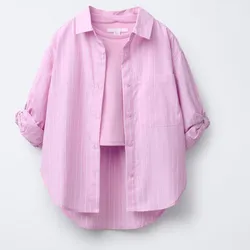 Pack Camisa Popelin Rayas con Camiseta Rib