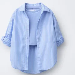 Pack Camisa Popelin Rayas con Camiseta Rib