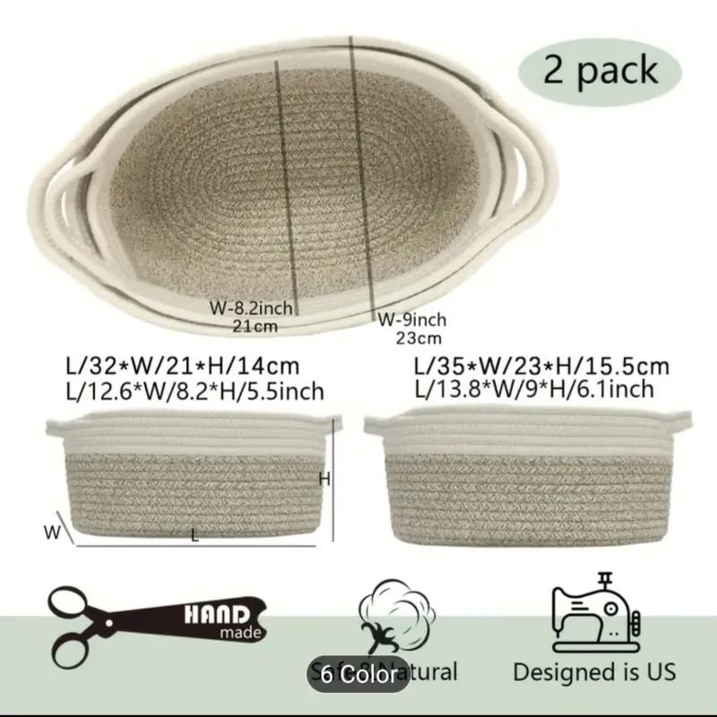 Pack de 2 Cestas Ovaladas