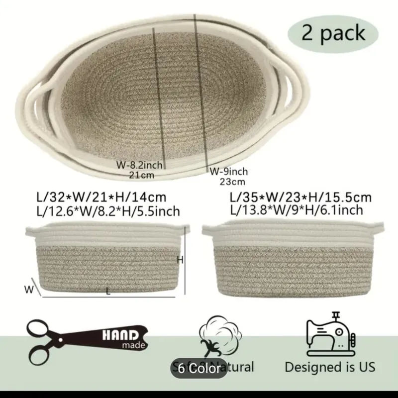 Pack de 2 Cestas Ovaladas