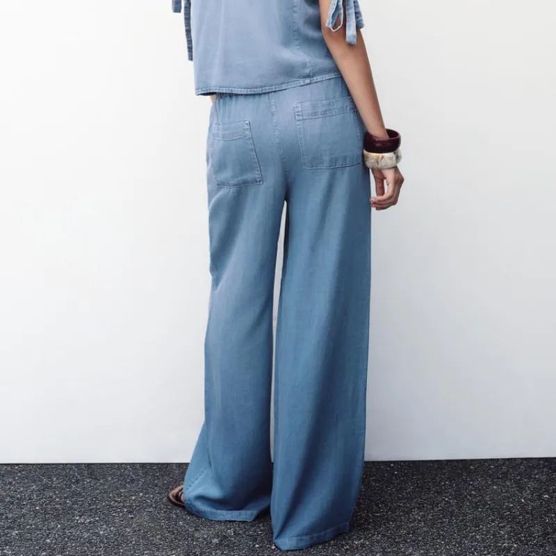 Pantalón ancho cintura elástica 