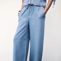 Pantalón ancho cintura elástica 