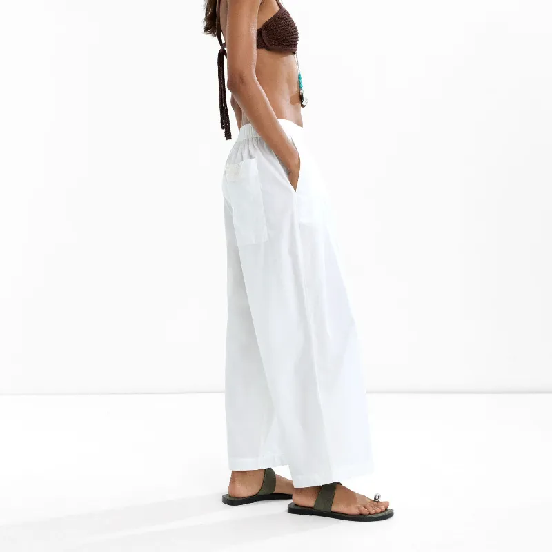 Pantalón con pinzas 100% algodón blanco