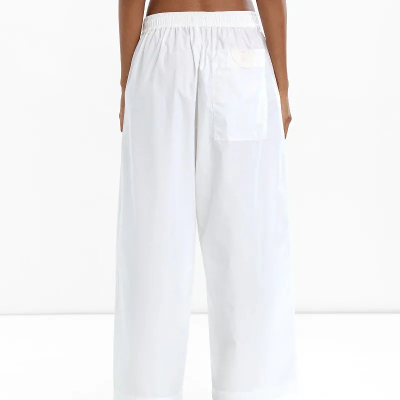Pantalón con pinzas 100% algodón blanco