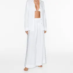 Pantalón raya costados 100%lino