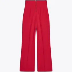 Pantalón tiro alto cremallera 