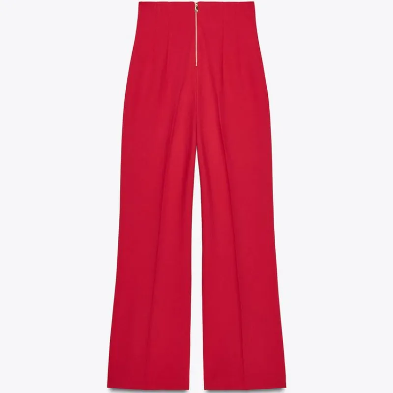 Pantalón tiro alto cremallera 