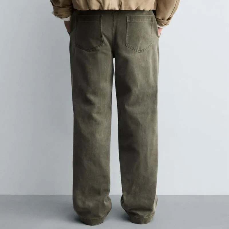 Pantalón wide fit (Gris/ Tostado)