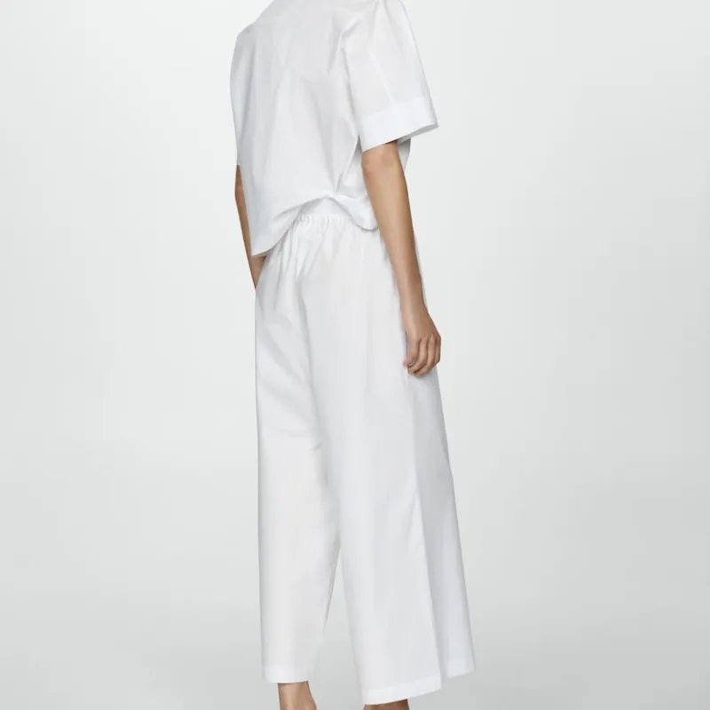 Pantalón wide leg algodón 