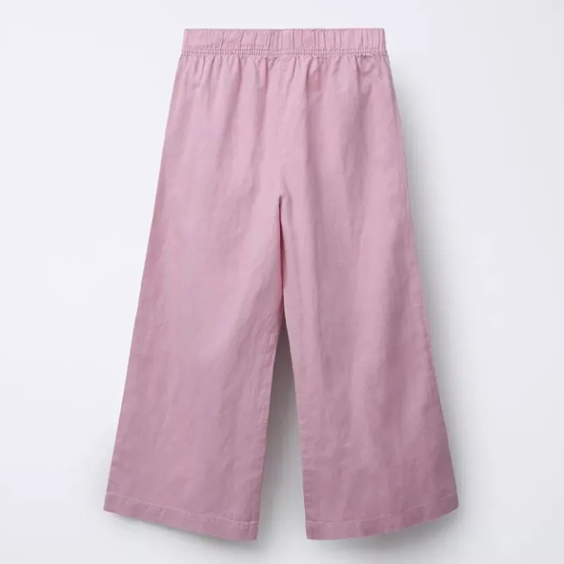 Pantalón wide leg con lino