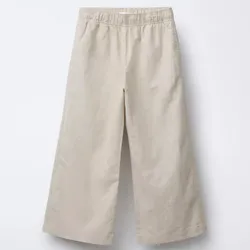 Pantalón wide leg con lino