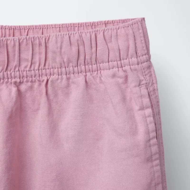 Pantalón wide leg con lino