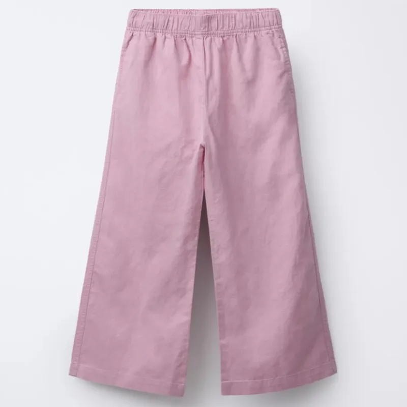 Pantalón wide leg con lino