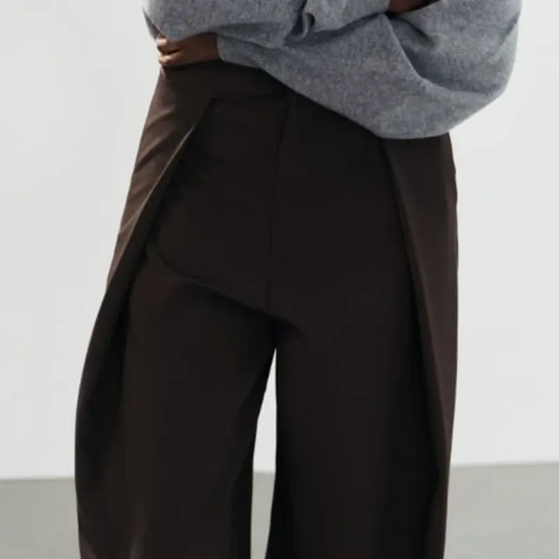 Pantalón Wide-Leg Pliegues