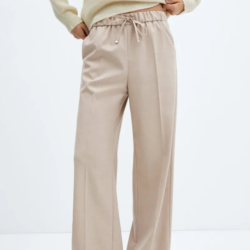 Pantalón wideleg cintura elástica 