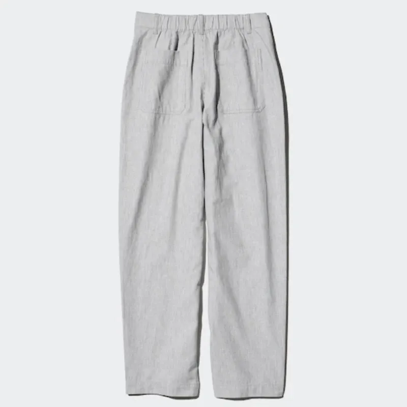 Pantalones De Mezcla De Lino Y Algodón
