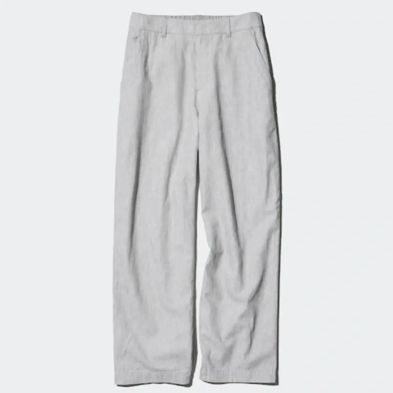 Pantalones De Mezcla De Lino Y Algodón