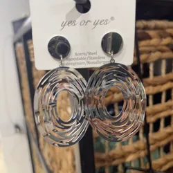 Pendientes Óvalos Plateados