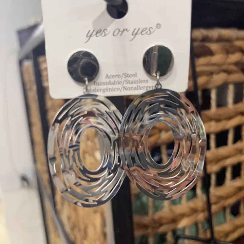 Pendientes Óvalos Plateados