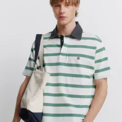 Polo piqué rayas contraste regular fit