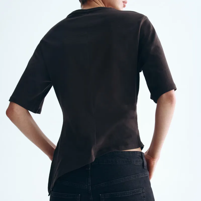 Pullover Mangas Frunces Asimétrico