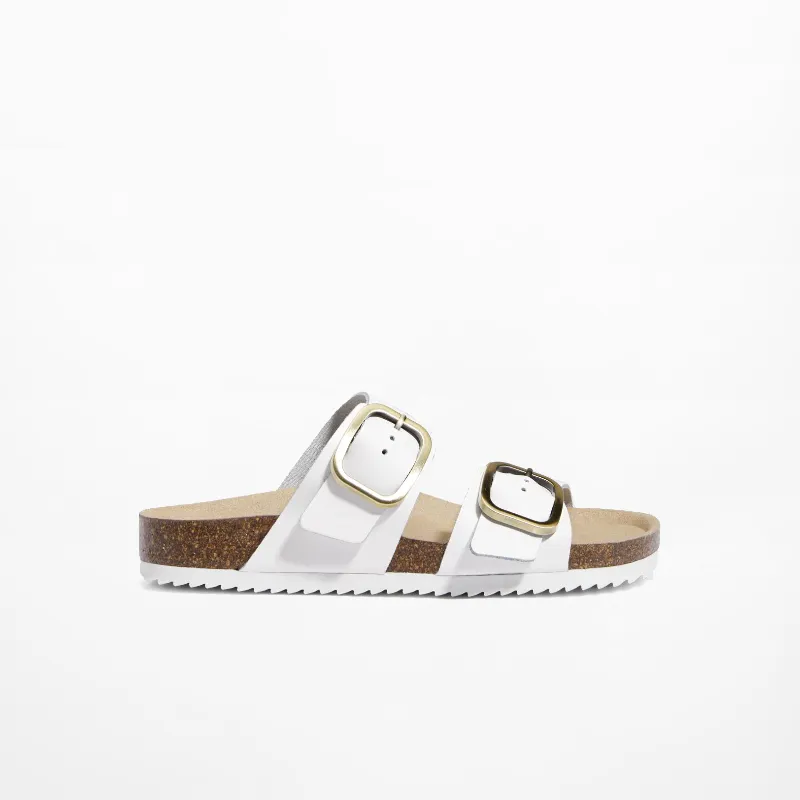 Sandalia plana con hebillas 
