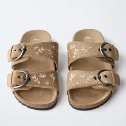 Sandalias Bordada Doble Tira