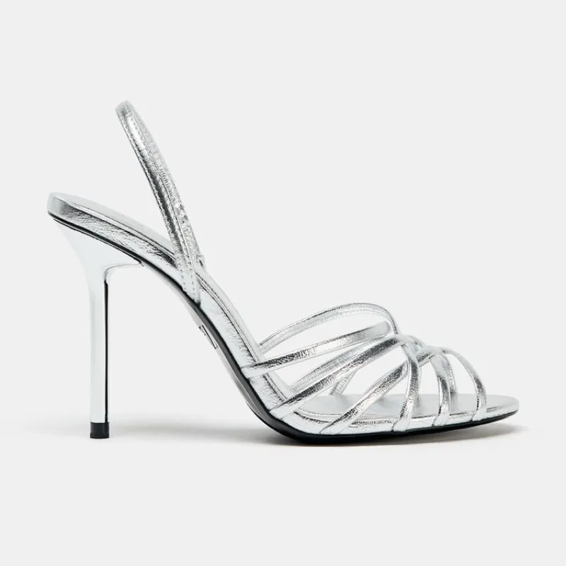 Sandalias metalizadas tiras