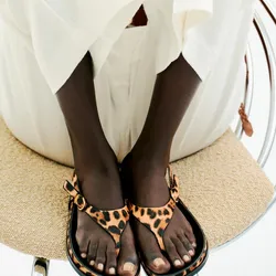 Sandalias Pelo Animal Print