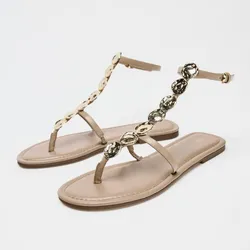 Sandalias planas Abalorios