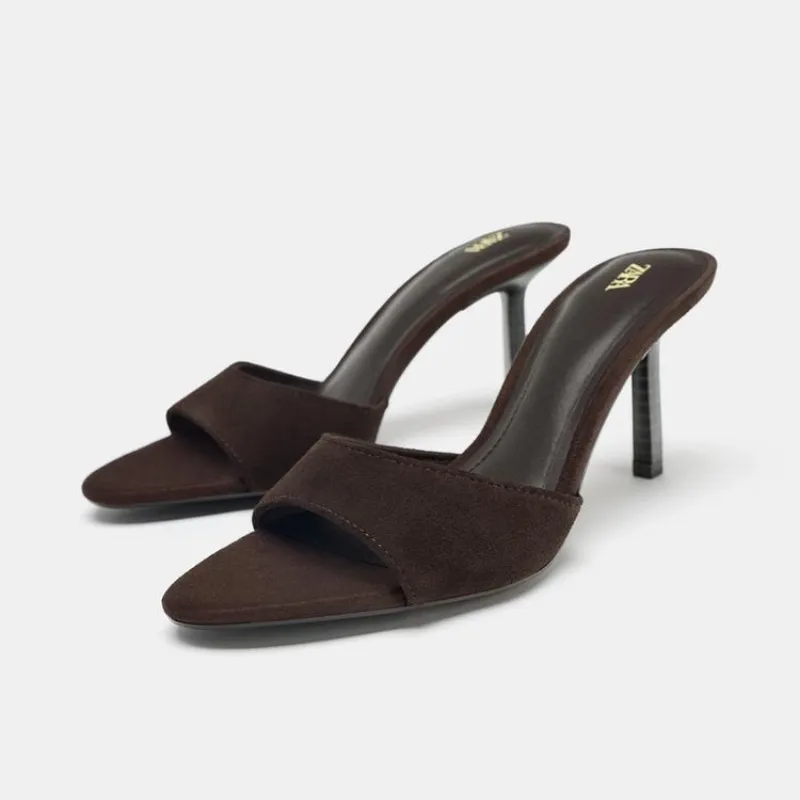 Sandalias tacón serraje