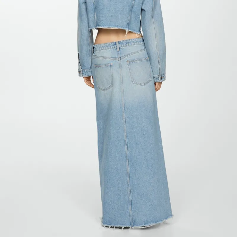 Saya vaquera bajo deshilachado 