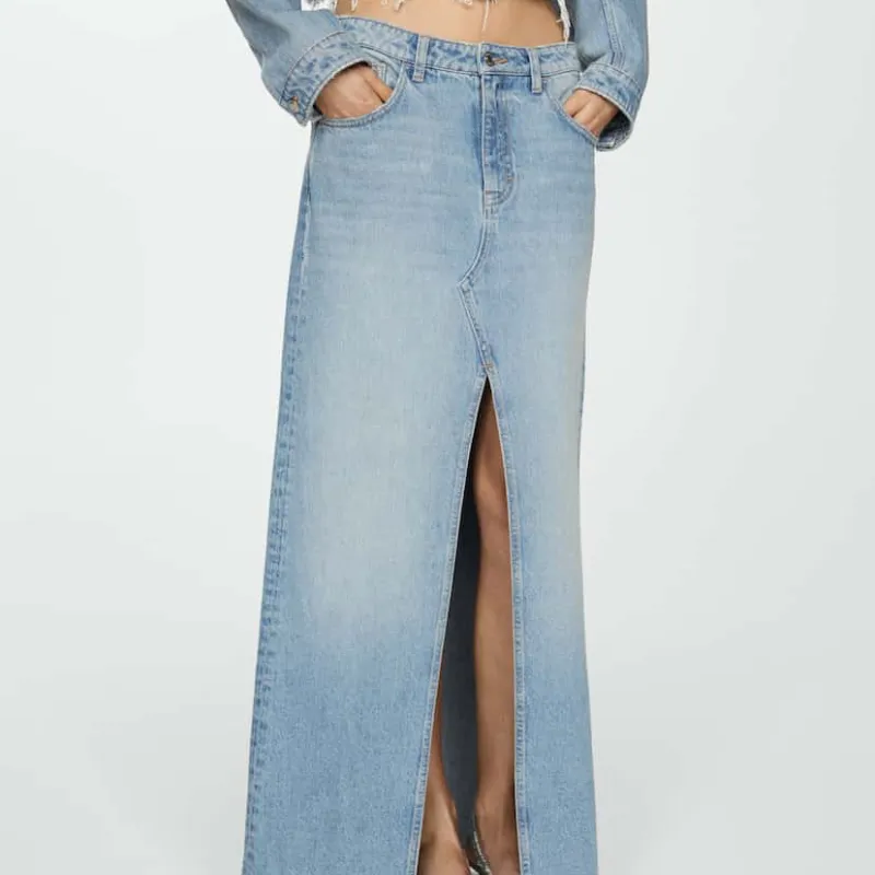 Saya vaquera bajo deshilachado 