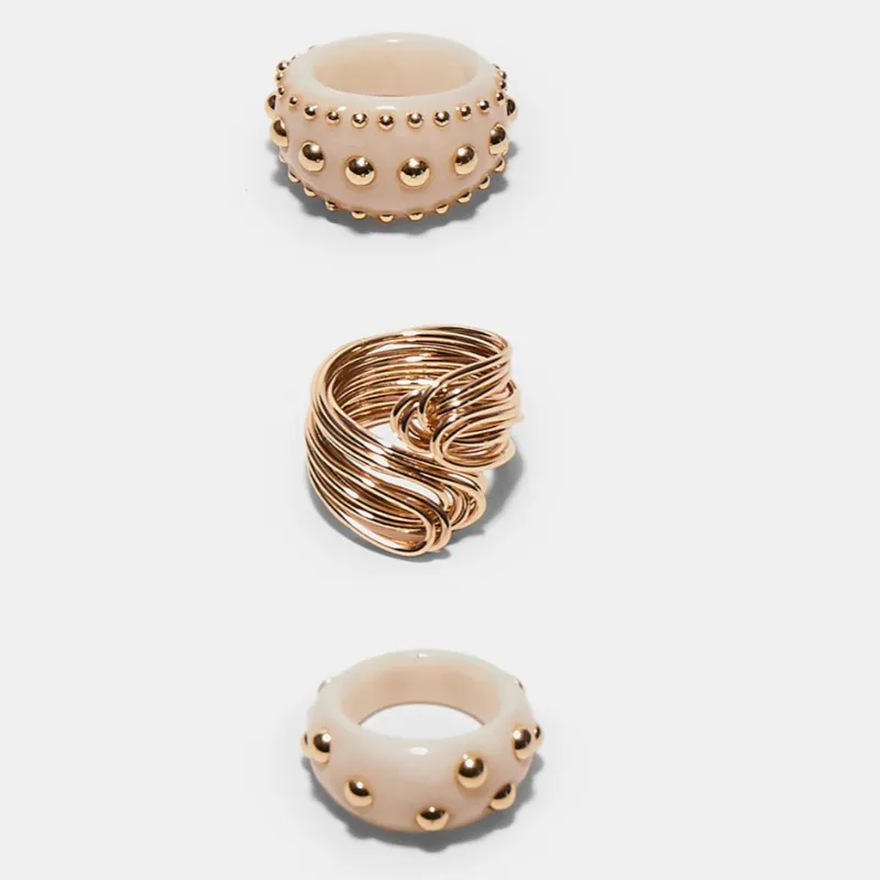 Set 3 Anillos Tachas