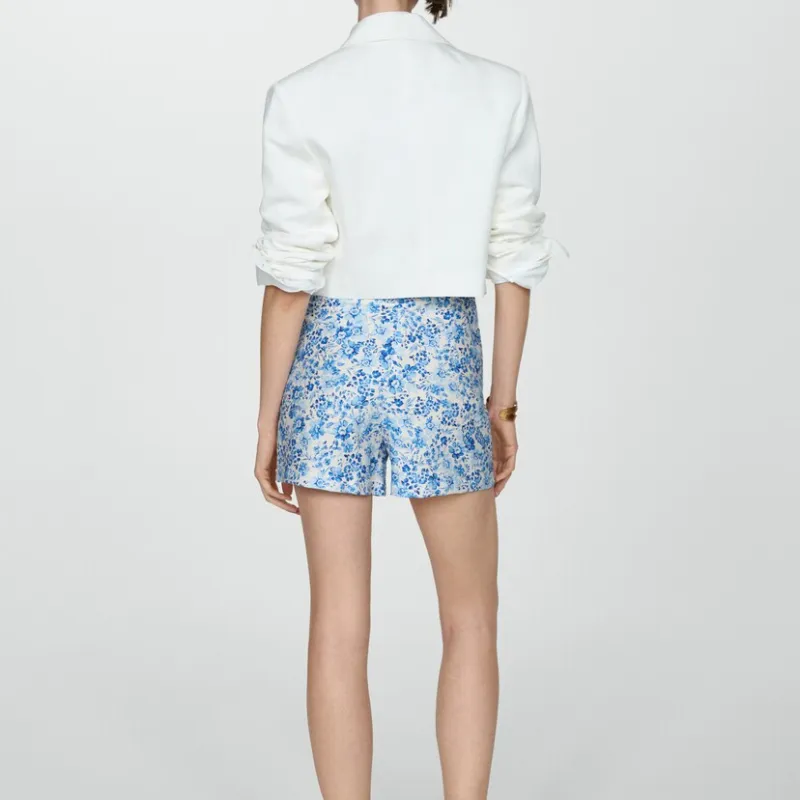 Short recto estampado floral 