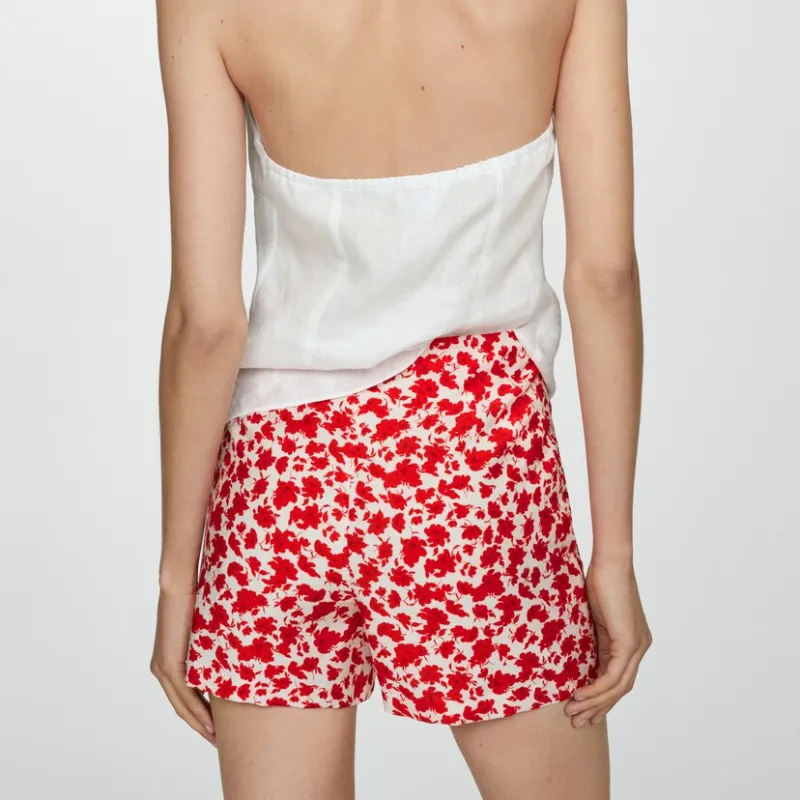 Short recto estampado floral