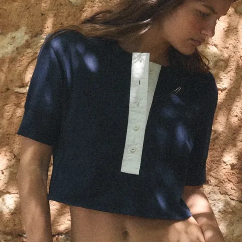 Sudadera Crop Cuello Panadero