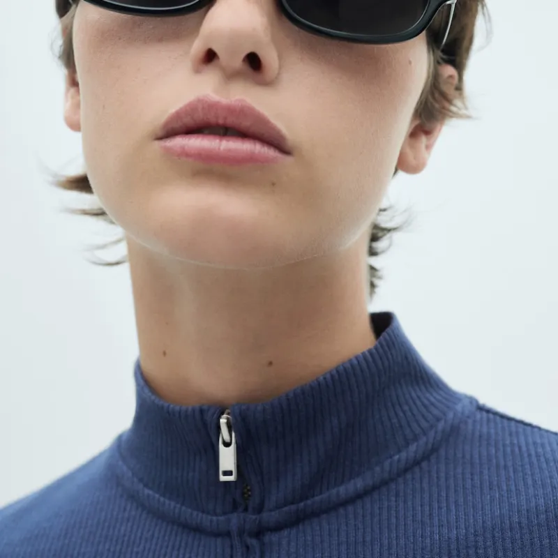 Suéter cuello Perkins cremallera