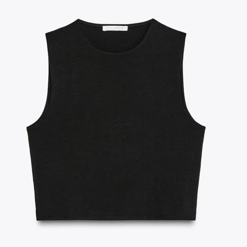 Top Cropped Algodón 